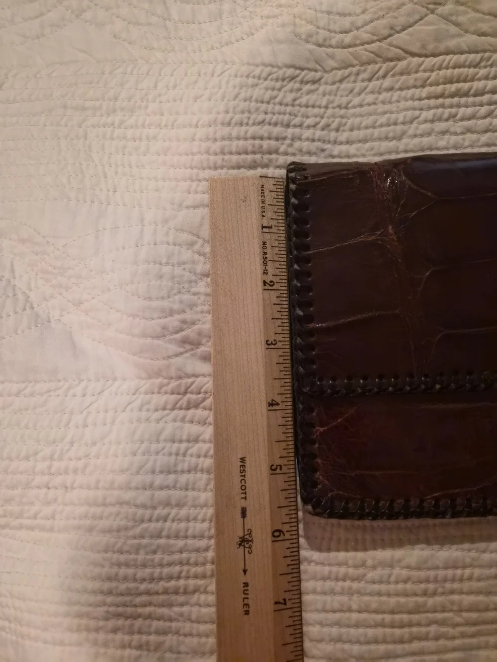 VTG 1950s Genuine Alligator Skin Hand Laced Clutch Purse United-Carr Snap 9x6